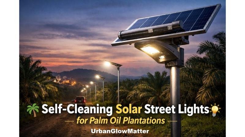 self cleaning streetlight oil palm waste
